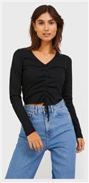 Jack & Jones Γυναικείο Crop Top Μακρυμάνικο Μαύρο