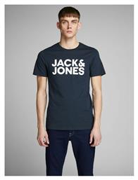 Jack & Jones Logo Ανδρικό T-shirt Blue / Navy Blazer με Λογότυπο