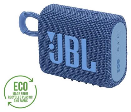 JBL Go 3 Eco Αδιάβροχο Ηχείο Bluetooth 4.2W με Διάρκεια Μπαταρίας έως 5 ώρες Μπλε