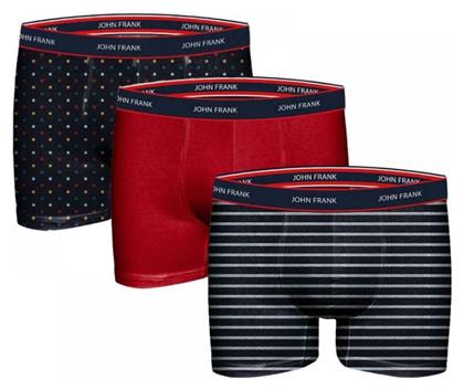 John Frank Ανδρικά Boxer 3 Pack Navy / Red