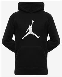 Jordan Fleece Παιδικό Φούτερ με Κουκούλα και Τσέπες Μαύρο Logo