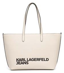 Karl Lagerfeld Essential Logo Γυναικεία Τσάντα Tote Χειρός Εκρού