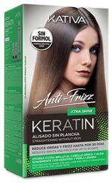 Kativa Keratin Anti-Frizz Xtra Shine Straightening without Iron Σετ Θεραπείας Μαλλιών με Κερατίνη για Ισιωτική, με Σαμπουάν και Μάσκα 3τμχ από το Letif