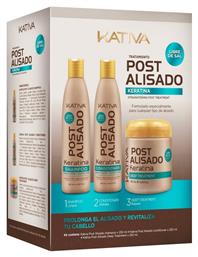 Kativa Straightening Post Treatment Σετ Θεραπείας Μαλλιών με Κερατίνη για Ισιωτική, με Σαμπουάν 3τμχ από το Letif