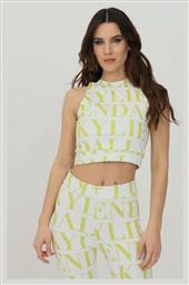 Kendall + Kylie Αμάνικο Crop Top White/Yellow