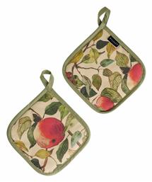 Kentia Cameo Set 2 Pieces Πιάστρα Κουζίνας Υφασμάτινη Πράσινη 2τμχ