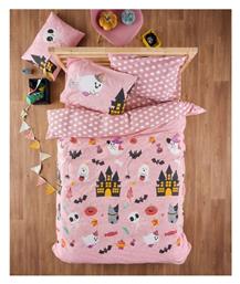 Kentia Σετ Παιδική Παπλωματοθήκη Μονή με Μαξιλαροθήκη Βαμβακερή Ροζ 165x245εκ.