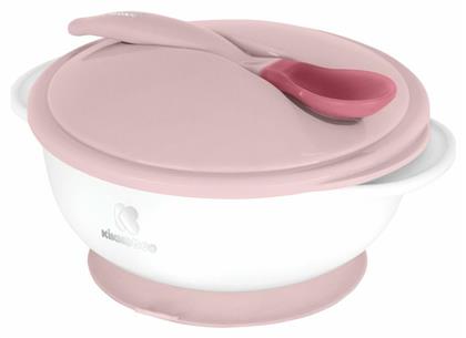 Kikka Boo Παιδικό Σετ Φαγητοδοχείου Heat Sensing Spoon από Πλαστικό Ροζ 2τμχ