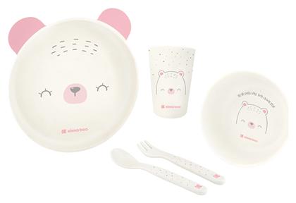 Kikka Boo Σετ Φαγητού Bear από Σιλικόνη Ροζ 5τμχ για 6+ μηνών