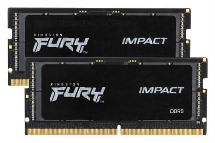 Kingston Fury Impact 32GB DDR5 RAM με 2 Modules (2x16GB) και Ταχύτητα 4800 για Laptop