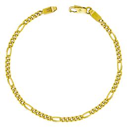 Kiriakos Gofas Ανδρική Χρυσή Αλυσίδα Χειρός 14K Λεπτή Πάχους 3.35mm και Μήκους 22cm
