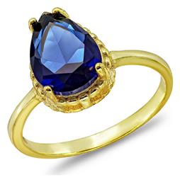 Kiriakos Gofas Γυναικείο Δαχτυλίδι από Ασήμι Επιχρυσωμένο