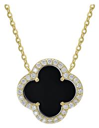 Kiriakos Gofas Κολιέ από Επιχρυσωμένο Ασήμι με Ζιργκόν