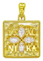 Kiriakos Gofas Μενταγιόν Παιδικό Φυλαχτό Διπλής Όψης από Χρυσό 9K PR780