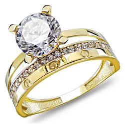 Kiriakos Gofas Μονόπετρο από Χρυσό 14K