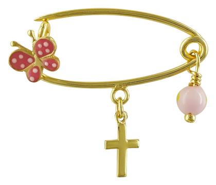 Kiriakos Gofas Παιδική Παραμάνα Νεογέννητο από Επιχρυσωμένο Ασήμι