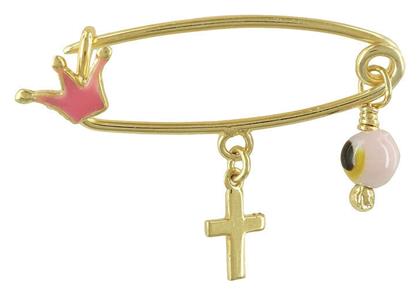 Kiriakos Gofas Παιδική Παραμάνα Νεογέννητο από Επιχρυσωμένο Ασήμι για Κορίτσι