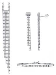 Kiriakos Gofas Σετ Κοσμημάτων από Λευκόχρυσο 14K