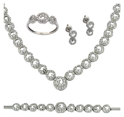 Kiriakos Gofas Σετ Κοσμημάτων από Λευκόχρυσο 14K