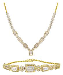 Kiriakos Gofas Σετ με Κολιέ & Βραχιόλι από Χρυσό 14K με Πέτρες