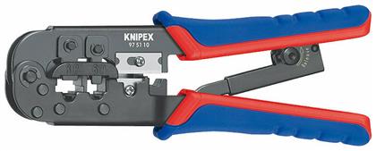 Knipex Πρέσα Ακροδεκτών Δικτύου RJ12, RJ11, RJ45 με Απογυμνωτή & Μηχανισμό Καστάνιας (Μήκος 190mm) από το Esmarket