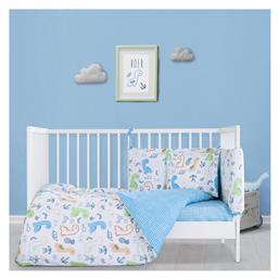 Kocoon Dino Roer Βρεφικό Κουβερλί Βαμβακερό Γαλάζιο 110x150cm
