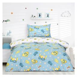 Kocoon Σετ Παιδική Παπλωματοθήκη Μονή με Μαξιλαροθήκη Γαλάζια 165x245εκ.