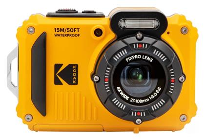 Kodak WPZ2 Compact Φωτογραφική Μηχανή 16MP Οπτικού Ζουμ 4x με Οθόνη 2.7'' και Ανάλυση Video Full HD (1080p) Κίτρινη