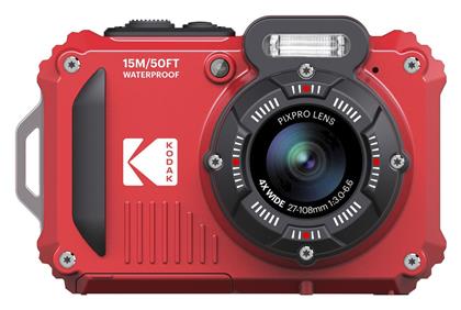 Kodak WPZ2 Compact Φωτογραφική Μηχανή 16MP Οπτικού Ζουμ 4x με Οθόνη 2.7'' και Ανάλυση Video Full HD (1080p) Κόκκινη