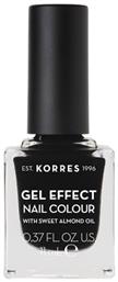 Korres Gel Effect Gloss Βερνίκι Νυχιών Μακράς Διαρκείας 100 Black 11ml