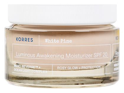 Korres White Pine Κρέμα Προσώπου Ημέρας με SPF20 για Ενυδάτωση 40ml