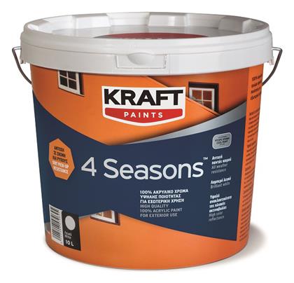 Kraft 4 Seasons Πλαστικό Χρώμα Ακρυλικό για Εξωτερική Χρήση Λευκό 750ml από το Esmarket