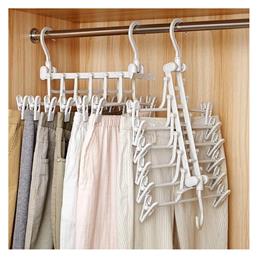 Κρεμάστρα Ντουλάπας Αναδιπλούμενη για Παντελόνια Πλαστική Λευκή 105091