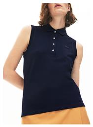 Lacoste Γυναικεία Polo Μπλούζα Αμάνικη Navy Μπλε