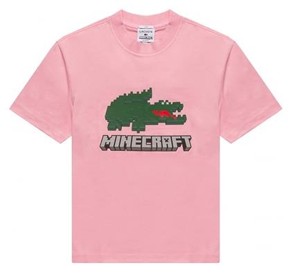 Lacoste Minecraft Ανδρικό T-shirt Ροζ με Στάμπα