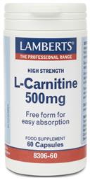 Lamberts L-Carnitine Συμπλήρωμα Διατροφής με Καρνιτίνη 500mg 60 κάψουλες από το Pharm24