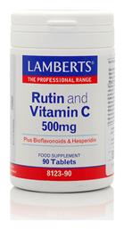 Lamberts Rutin and Vitamin C Βιταμίνη για Ενέργεια & Ανοσοποιητικό 500mg 90 ταμπλέτες από το Pharm24