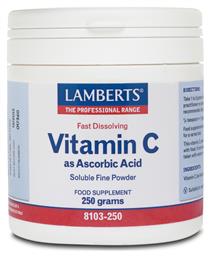 Lamberts Vitamin C as Ascorbic Acid Βιταμίνη για Ενέργεια & Ανοσοποιητικό 500mg 250gr