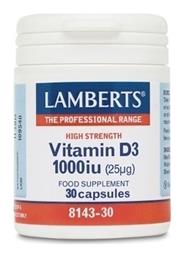 Lamberts Vitamin D3 Βιταμίνη για Ανοσοποιητικό 1000iu 30 κάψουλες