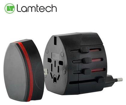 Lamtech Black Universal Travel Power Adapter Αντάπτορας Πρίζας από Universal σε Universal