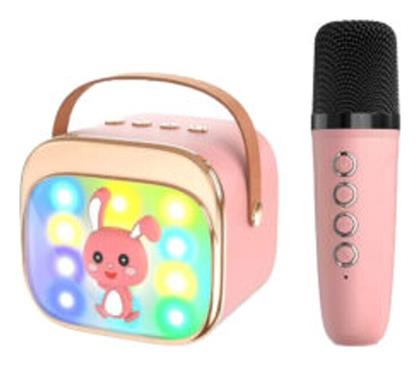 Lamtech Ηχείο Karaoke με Ασύρματο Μικρόφωνο και Εφέ Φωτισμού σε Ροζ Χρώμα