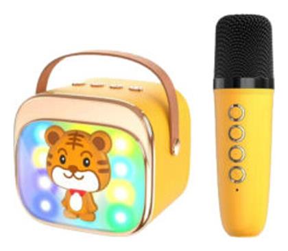 Lamtech Ηχείο Karaoke με Ασύρματο Μικρόφωνο και Εφέ Φωτισμού σε Κίτρινο Χρώμα