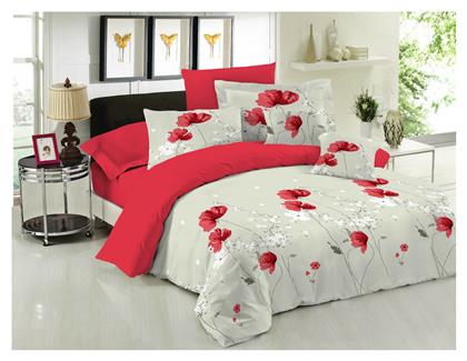 Le Blanc Anemone Σετ Κουβερλί Υπέρδιπλο Βαμβακερό Red 220x240cm από το Plus4u