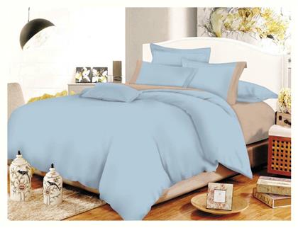 Le Blanc Παπλωματοθήκη Διπλή 200x240 Cotton Line Sky Baby Blue-Beige από το Katoikein