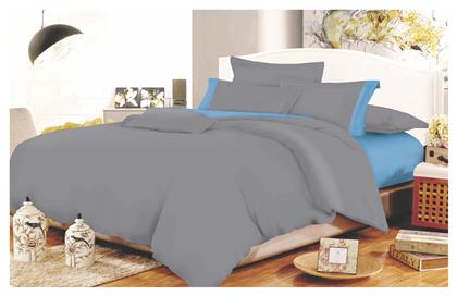 Le Blanc Παπλωματοθήκη Υπέρδιπλη 220x240 Cotton Line Grey - Sky Blue από το Katoikein