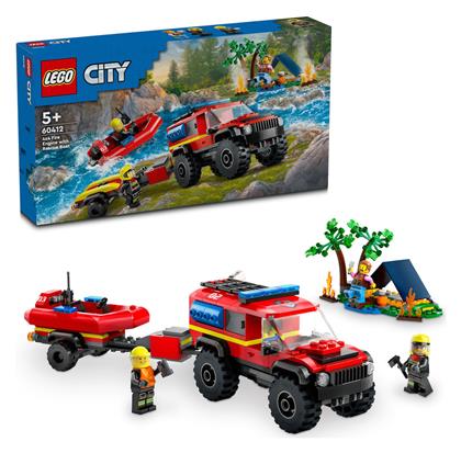 Lego City 4x4 Fire Truck With Rescue Boat για 5+ ετών από το Moustakas Toys