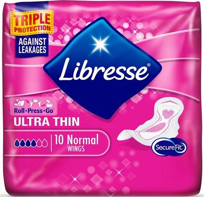 Libresse Ultra Thin Normal Σερβιέτες με Φτερά για Κανονική Ροή 4 Σταγόνες 10τμχ από το Pharm24