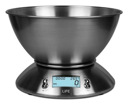 Life Mise En Place Ψηφιακή με Κάδο 1gr/5kg Inox 221-0256