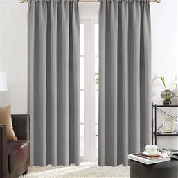 Lino Home Κουρτίνα με Τρέσα Basko DGrey 150x240εκ.