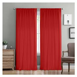 Lino Home Κουρτίνα με Τρέσα Samos Red 150x275εκ.